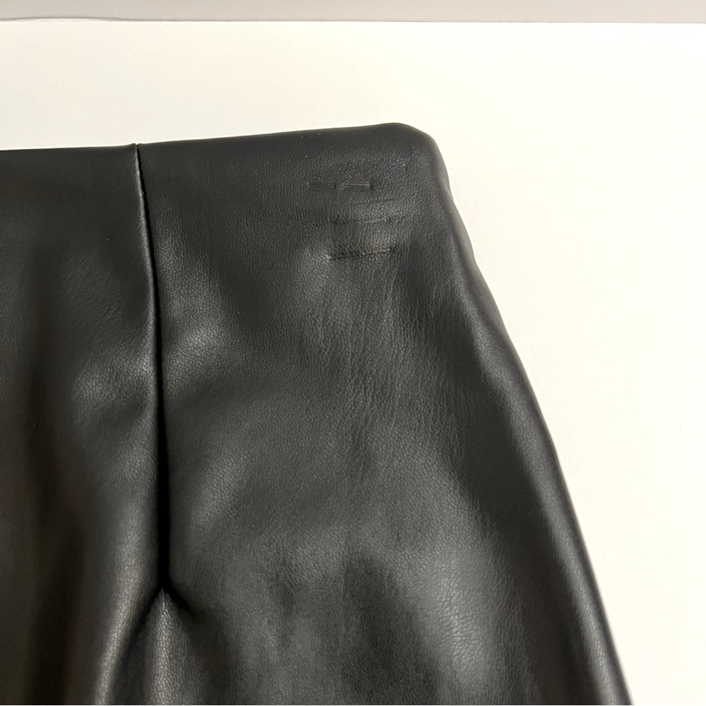 AKIRA Faux Leather Crossover Front Mini Skirt-Black - Picture 12 of 12